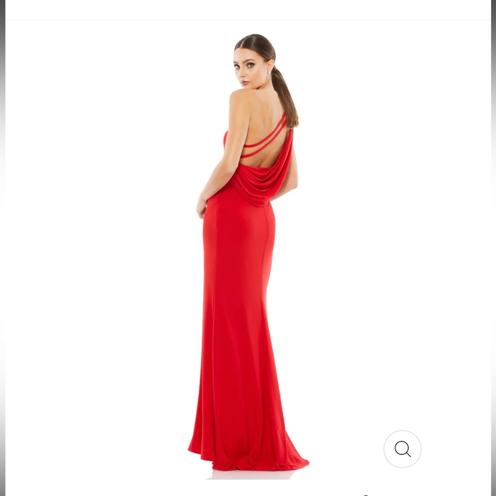 NWT Ieena for Mac Duggal‎ One Shoulder Draped Back Gown Holiday Christmas Formal